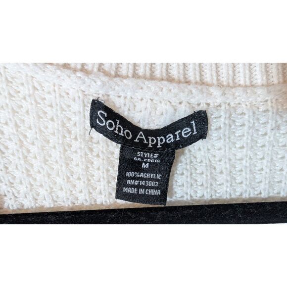 Soho Apparel Cream Knitted Cardigan Medium - Picture 3 of 3